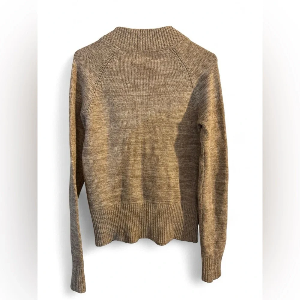 Nom De Guerre Zip Cardigan Wool Blend Sweater Beige Single Pocket Archive